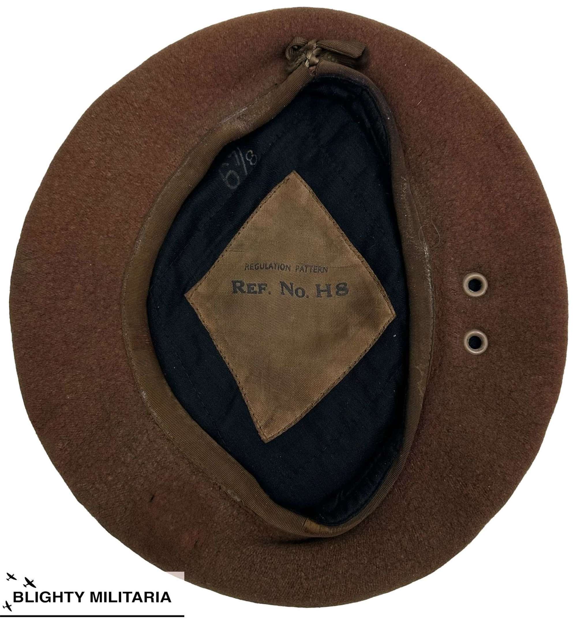 Rare Original WW2 British Army Officer's Khaki Beret - Size 6 7/8