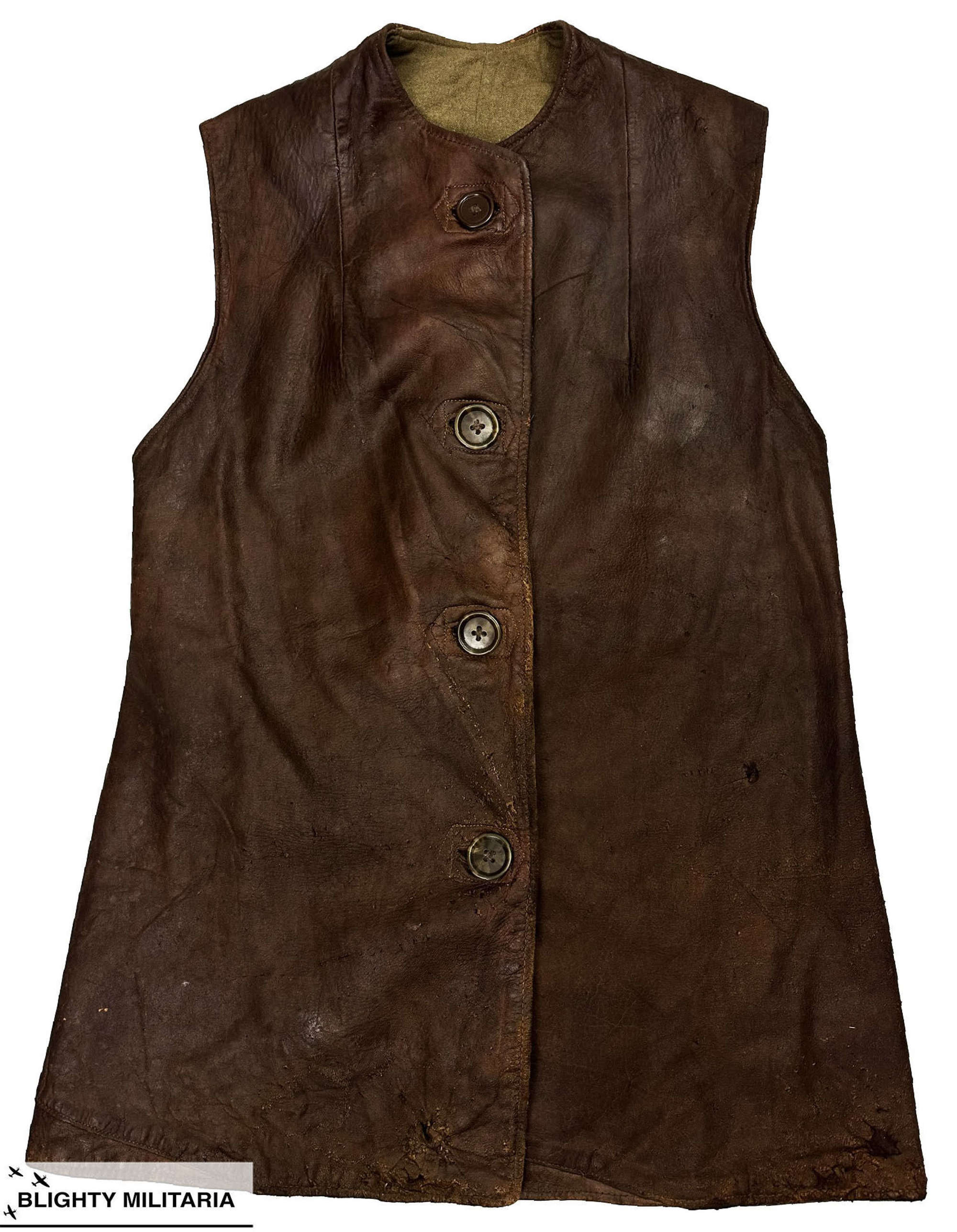 Rare Original 1942 Dated ATS Leather Jerkin - Size 7