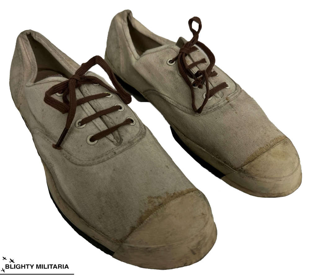 Original 1948 Dated Women's Royal Naval Service PT Plimsolls - Size 4