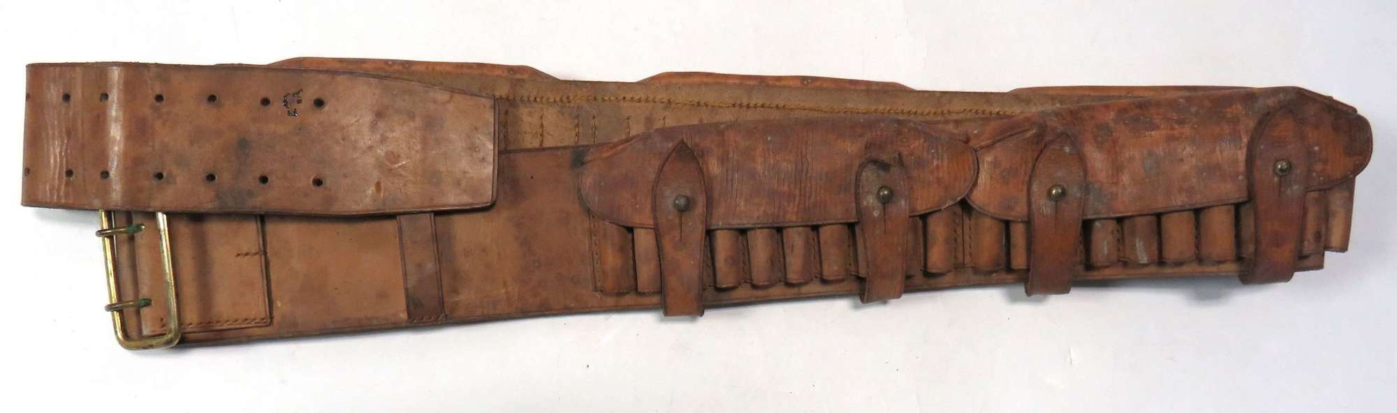 Rare Attributed Boer War Leather Ammunition Bandolier