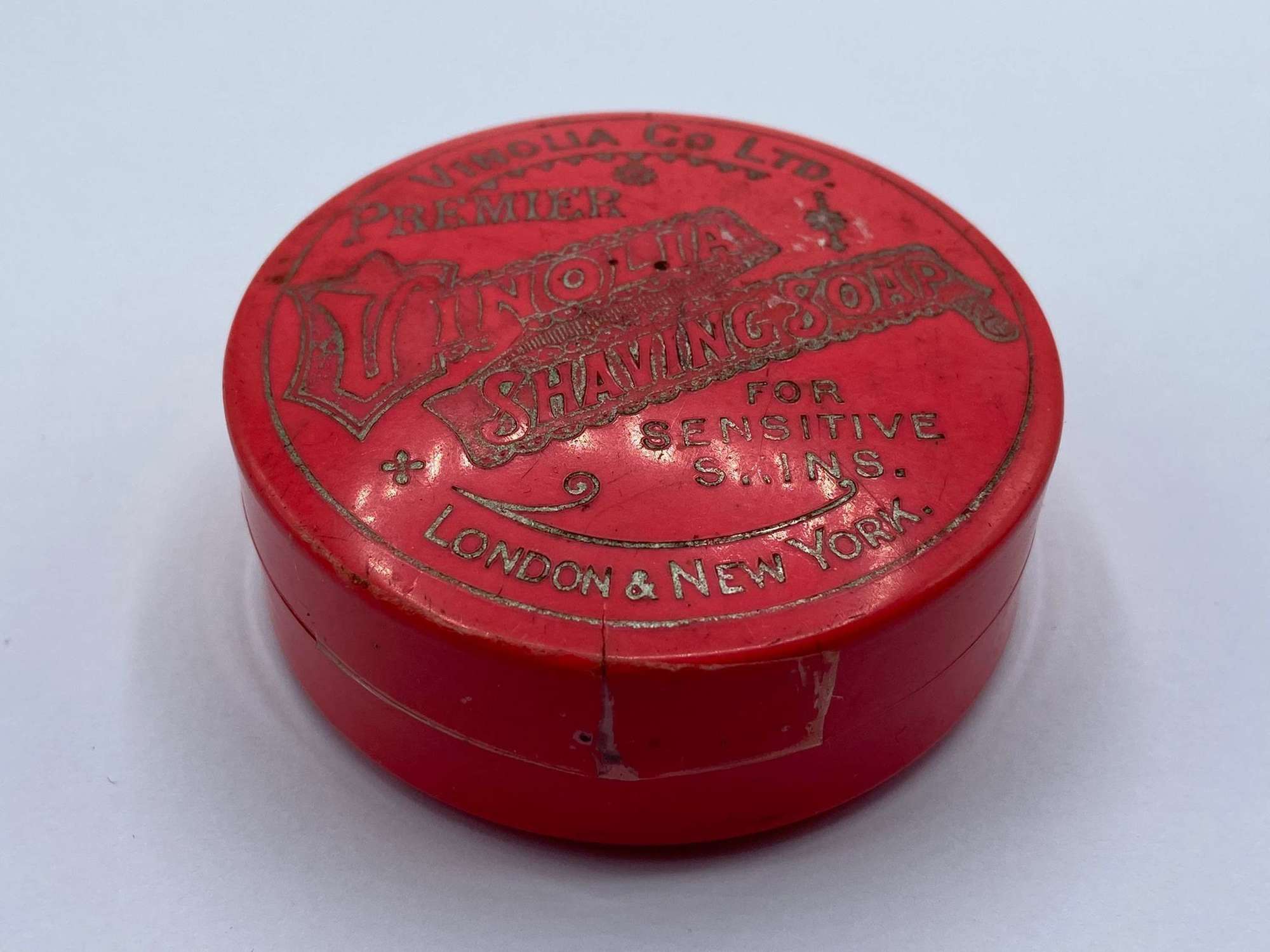 WW2 Pharmaceutical Home Front Celluloid Vinolia Shaving Soap Box