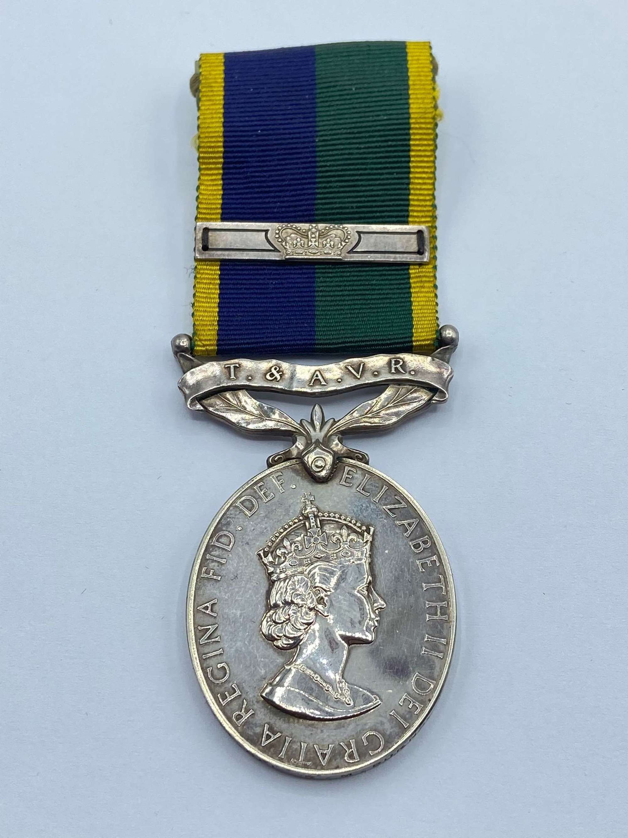 Post WW2 British T.& A.V.R Efficiency Medal & Clasp Cpl R M Burns RAMC