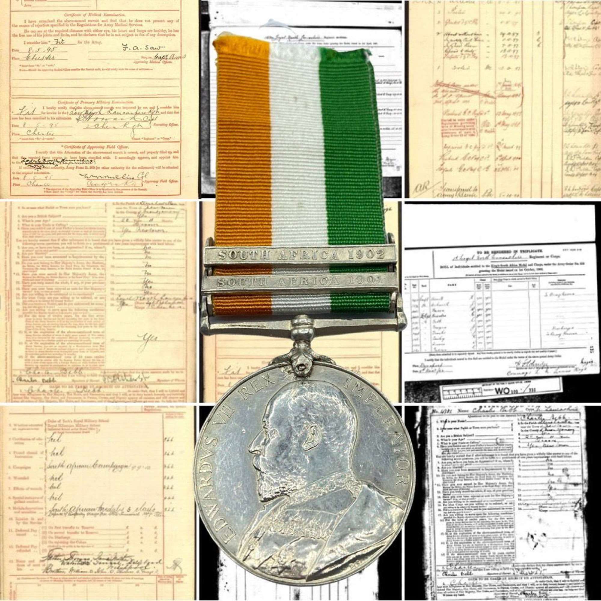 Boer War King's South Africa Medal Pte C Beeb Loyal North Lancs Reg
