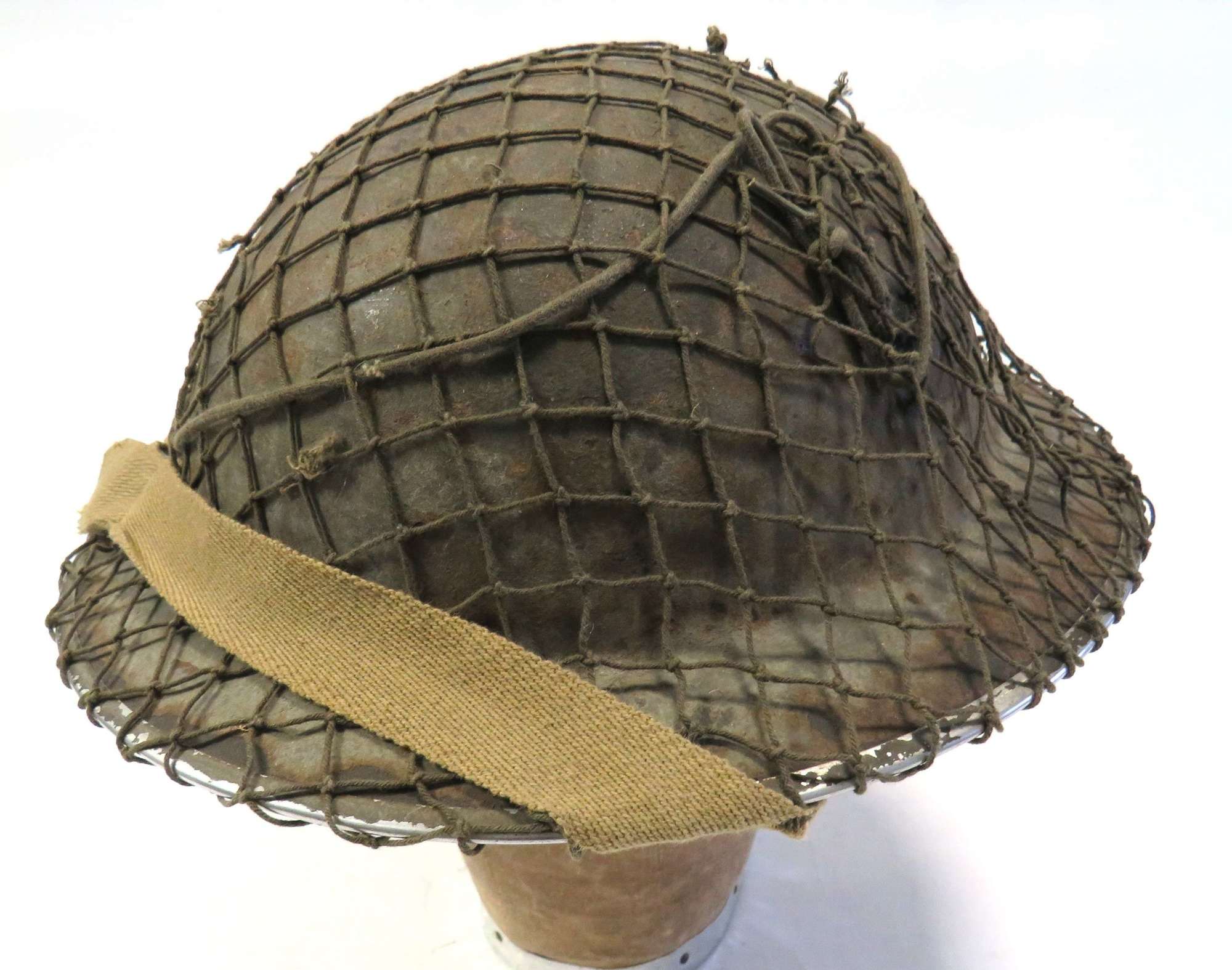 Early War 1940 Dated Mk2 Steel Helmet and Camouflage Netting Cover