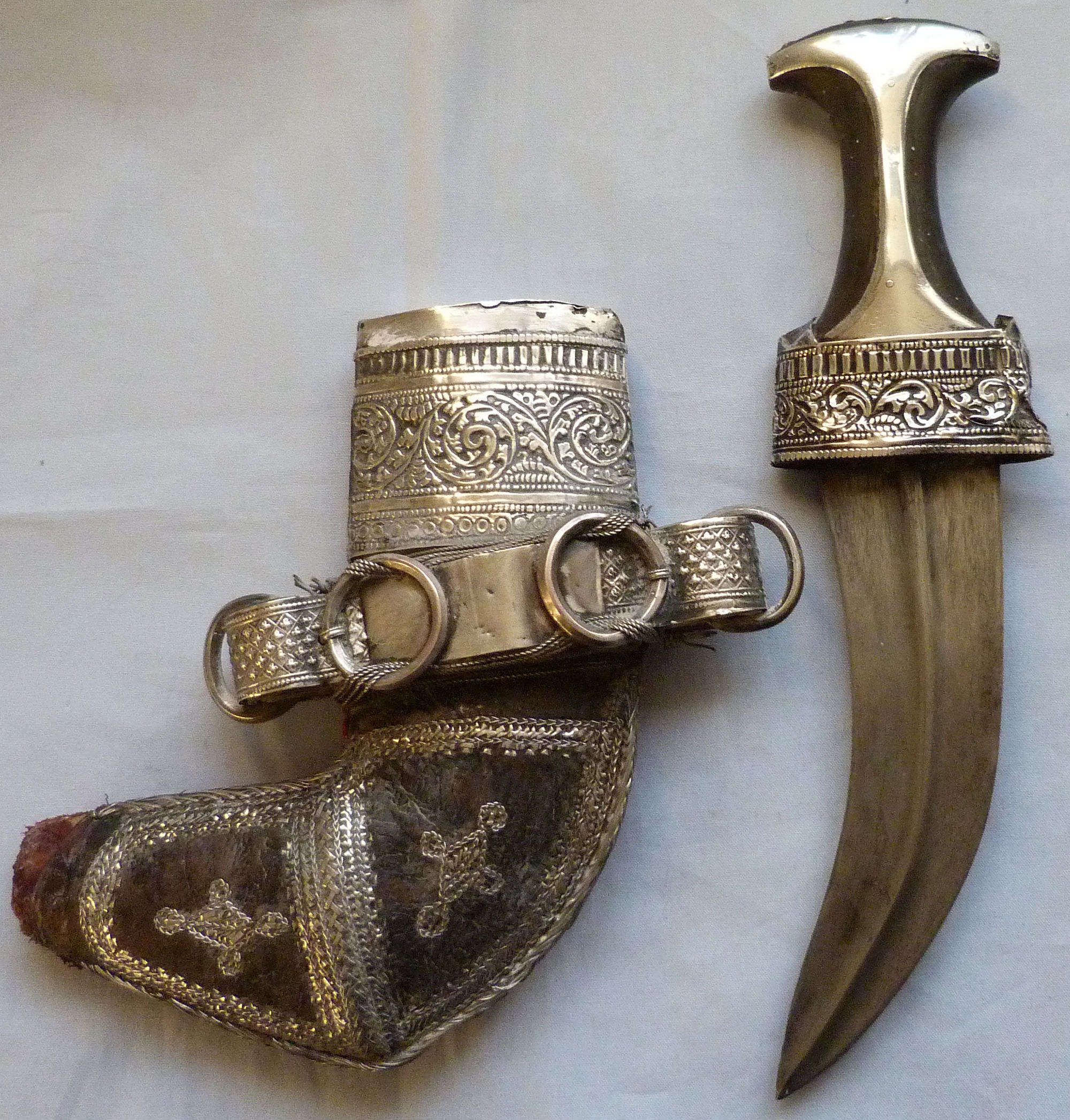 C.1900’s Arab Silver-Mounted Jambiya Dagger