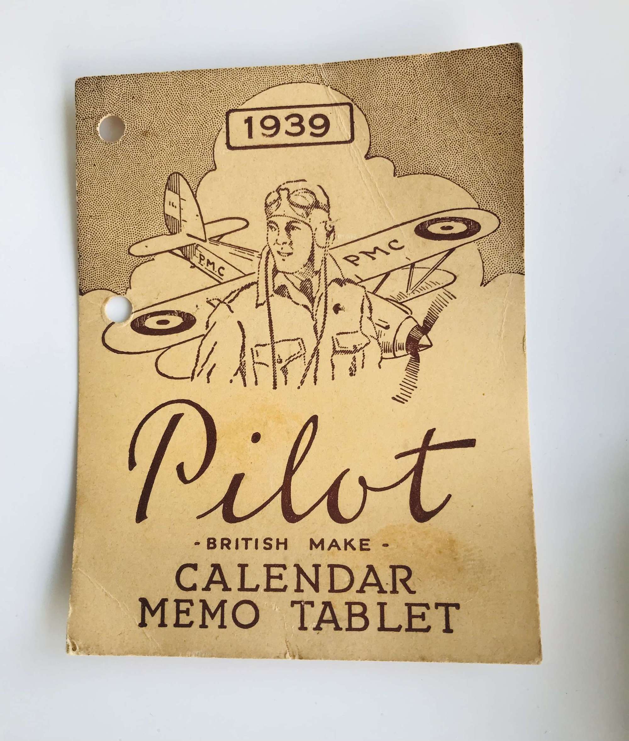 British Pilot calendar and memo tablet 1939/40