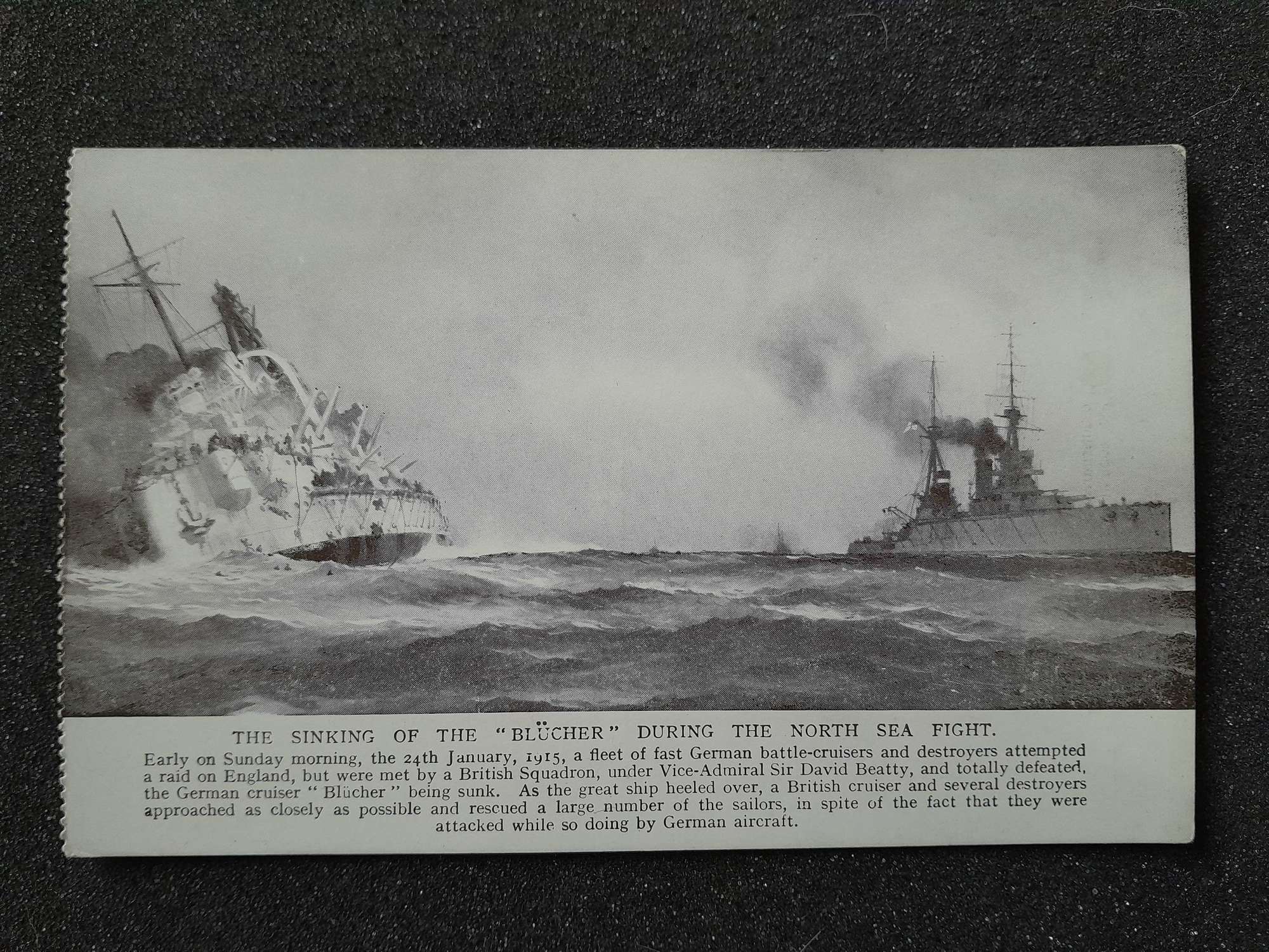 WWI sinking of the Blucher Postcard