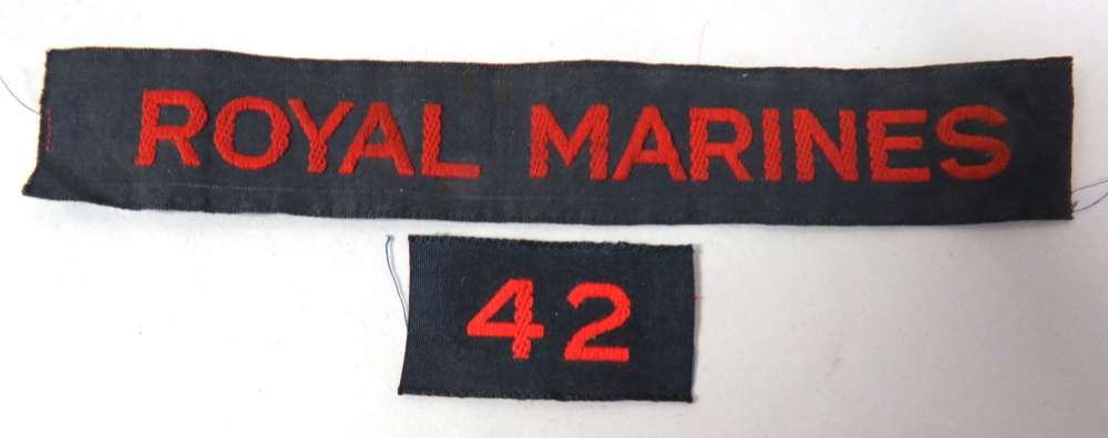 WW2 Royal Marines 42 Cash Tape Shoulder Titles