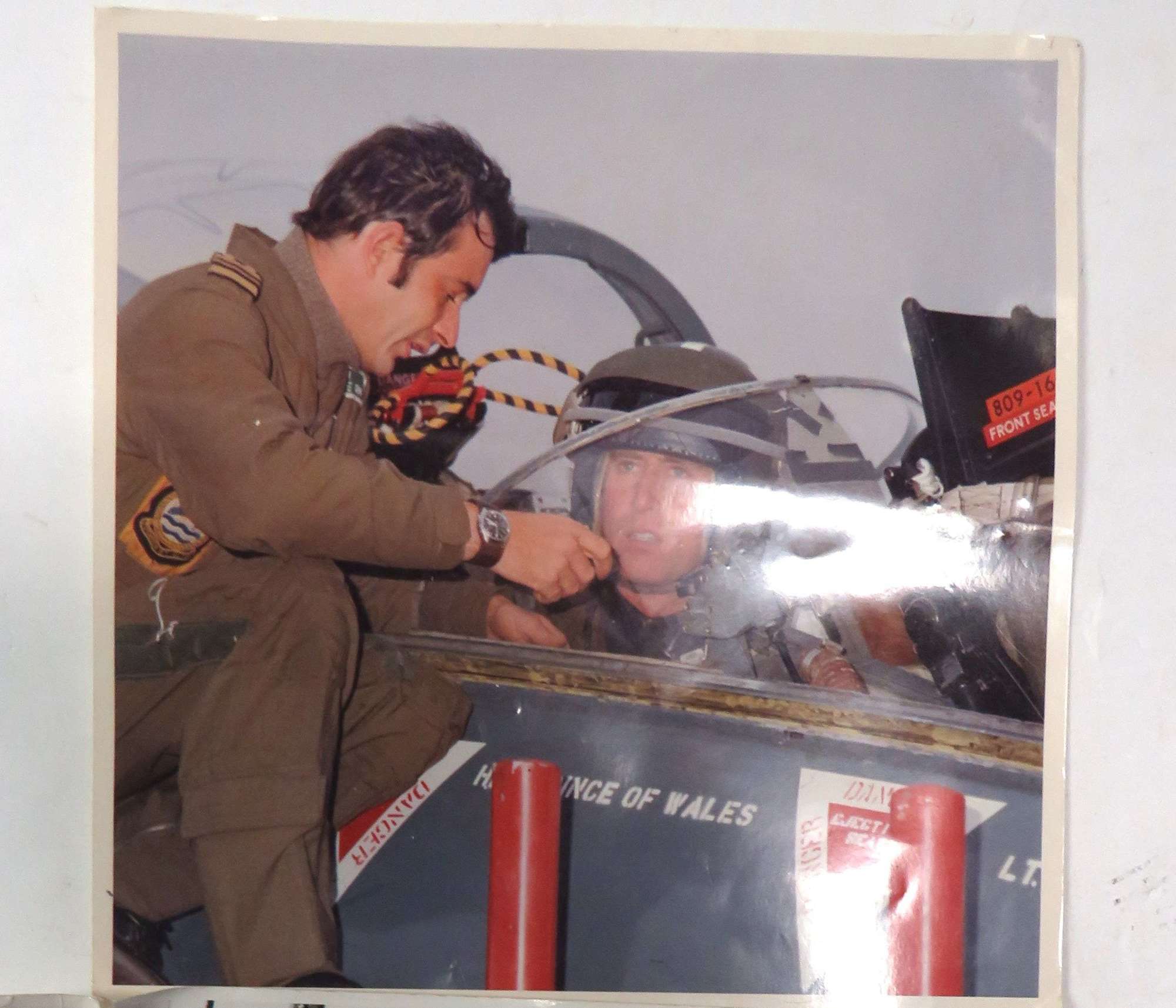 Original Photo of H.R.H Prince of Wales (King Charles 111) in Aircraft