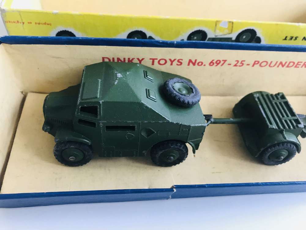 A boxed dinky 25 pounder and quad early 1960s