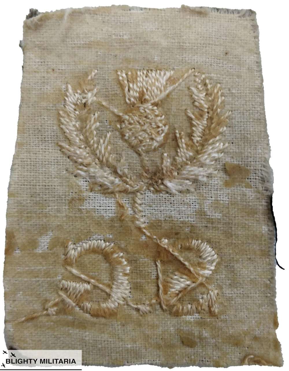 Original WW1 Scots Guards Embroidered Sleeve Badge