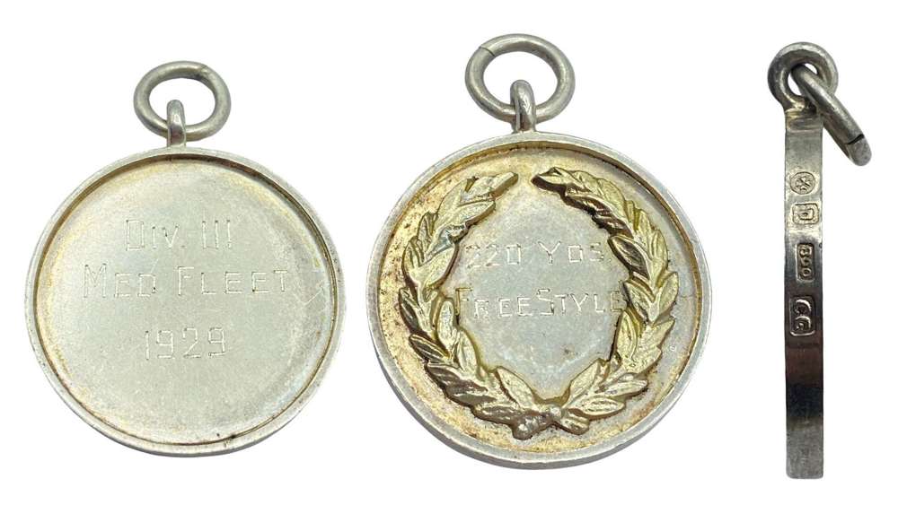 Pre WW2 Royal Navy Mediterranean Fleet Swimming Silver Medal
