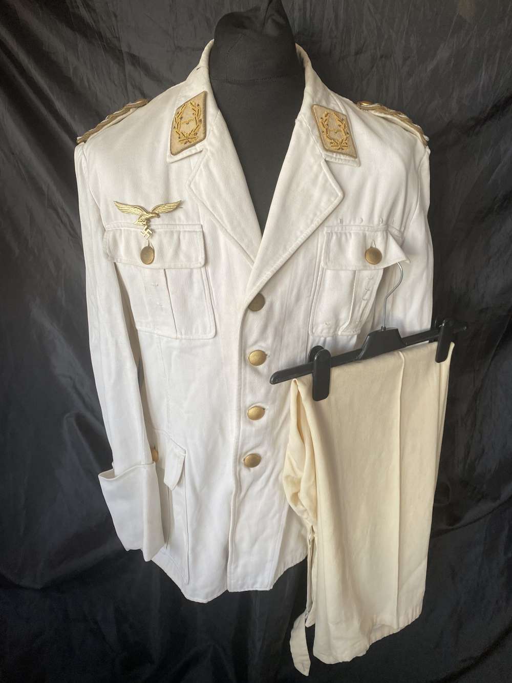 WW2 GERMAN FALLSCHIRMJAGER COMMANDER GENERAL MAJOR HERMANN PLOCHER SUMMER TUNIC + TROUSERS