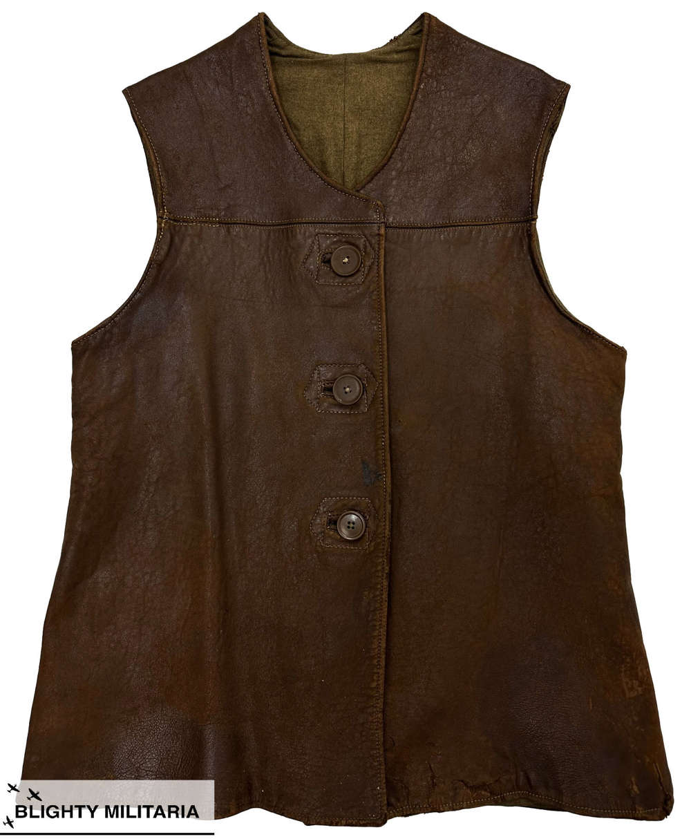 Original WW2 ATS Austerity Pattern Leather Jerkin