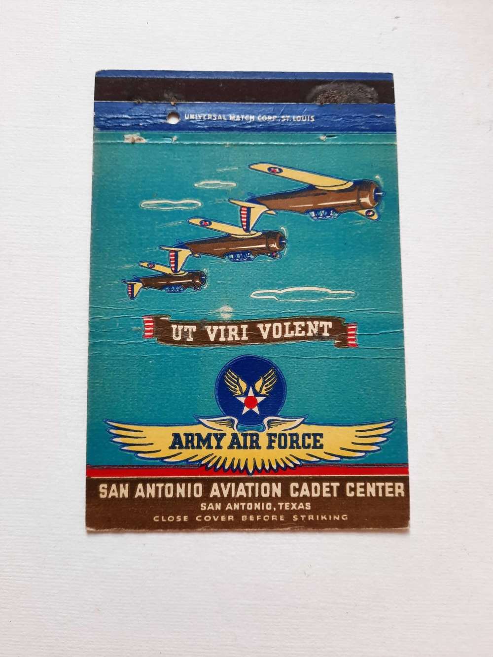 WW2 USAAF San Antonio Aviation Cadet Center Matchbook Cover