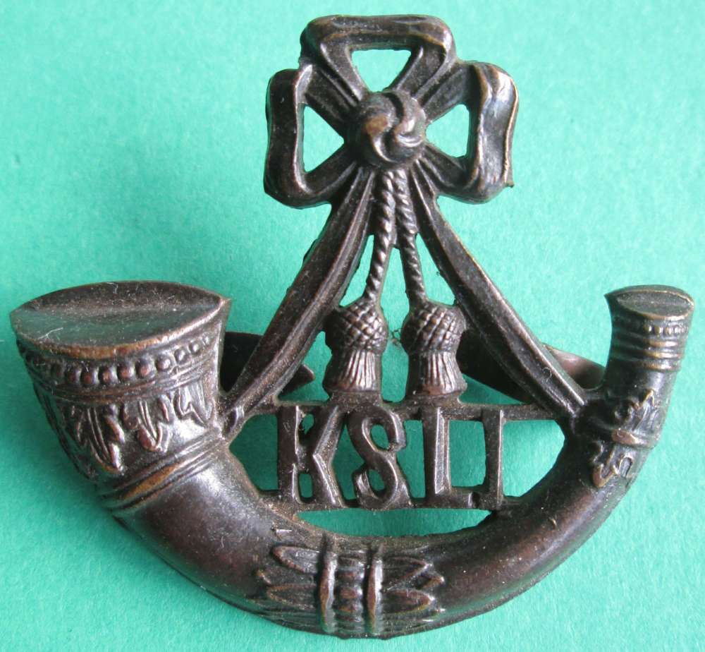 KINGS SHROPSHIRE LIGHT INFANTRY BRONZE OFFICER'S CAP BADGE