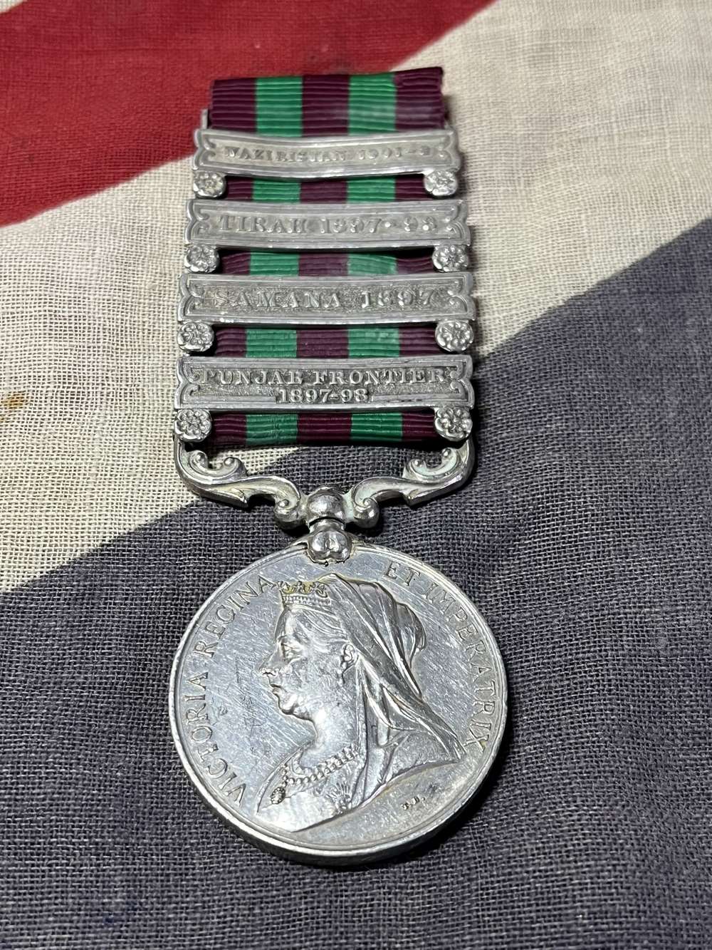 1895 Four clasp India Medal. Singh. 3rd Sikh Infantry, latterly known as the 'Piffers'