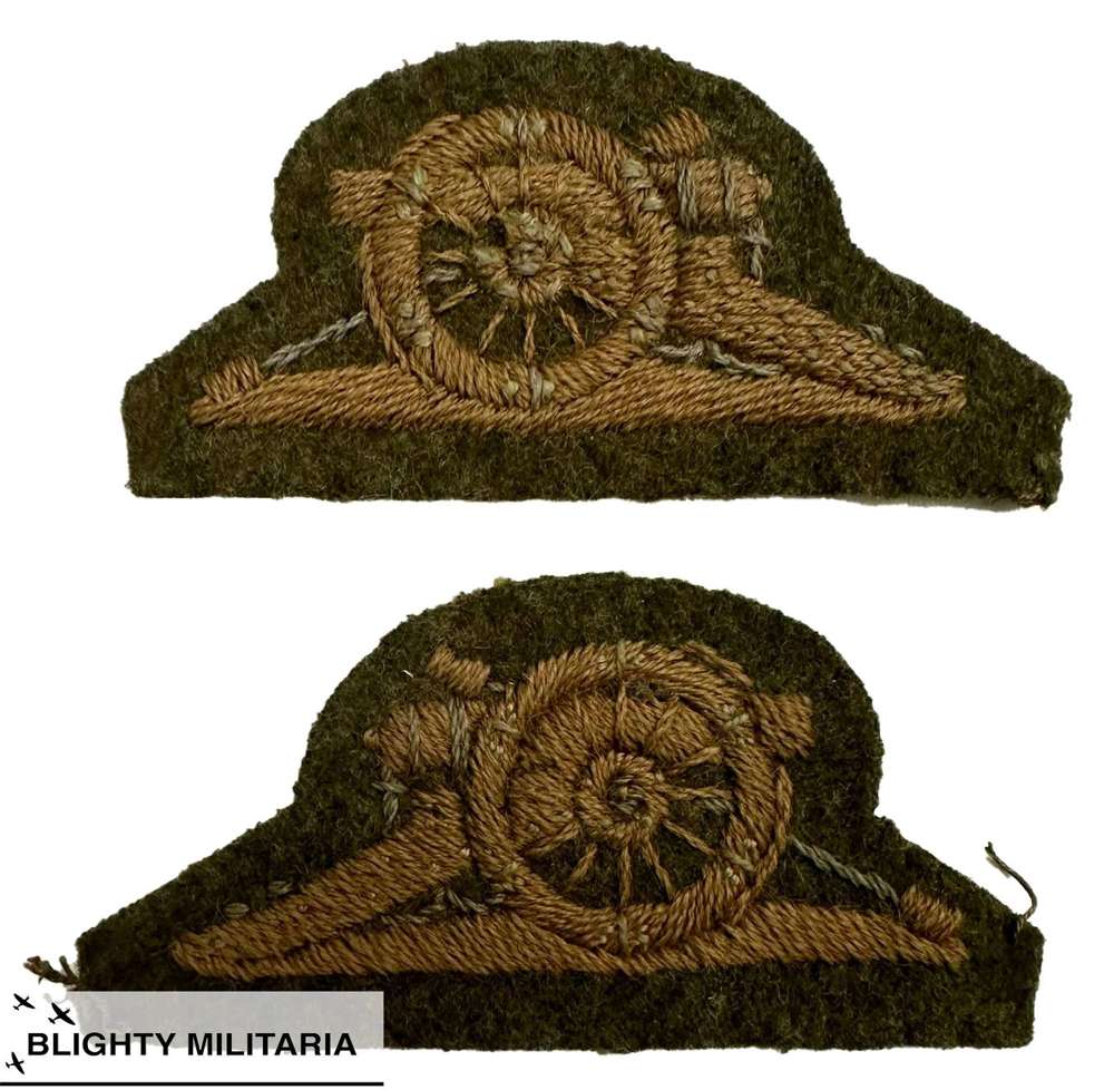 Original Royal Artillery Embroidered Master Gunner NCO Badges