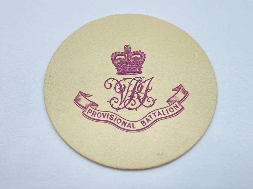 WW1 Provisional Battalions Embossed Crest Letter Head