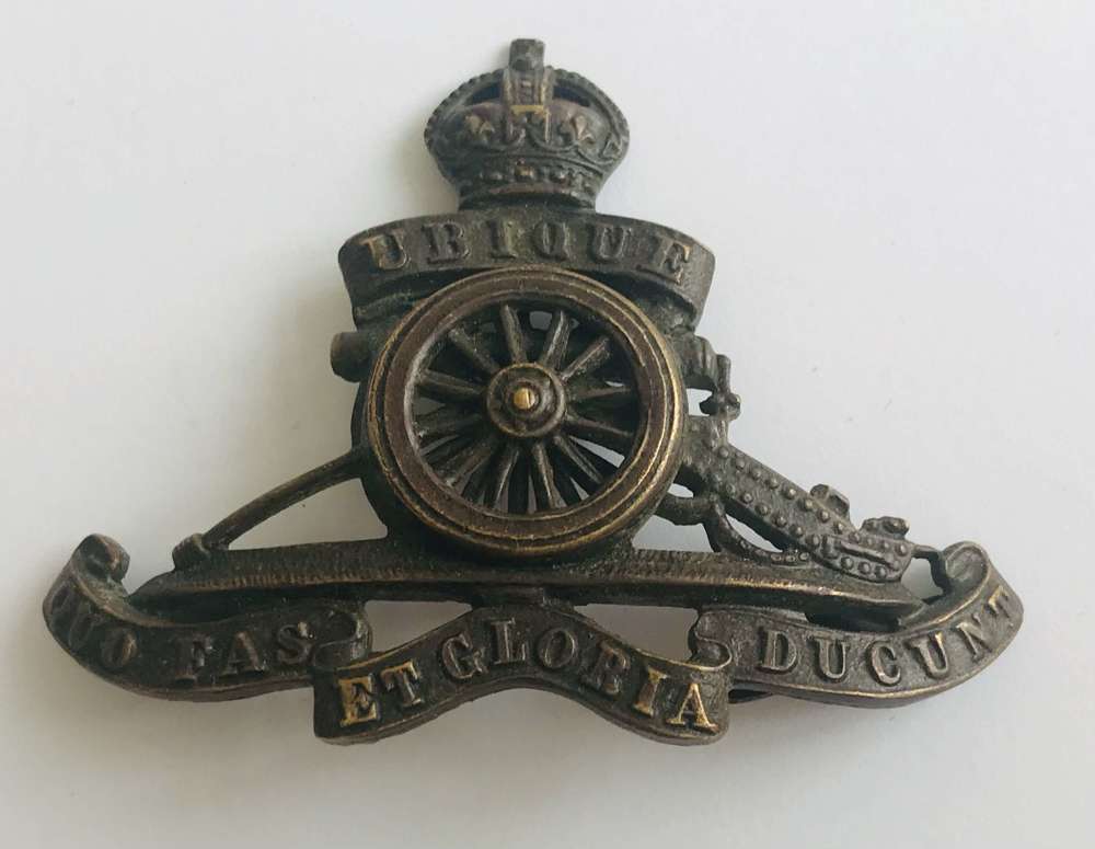 Royal artillery officers cap badge WW2