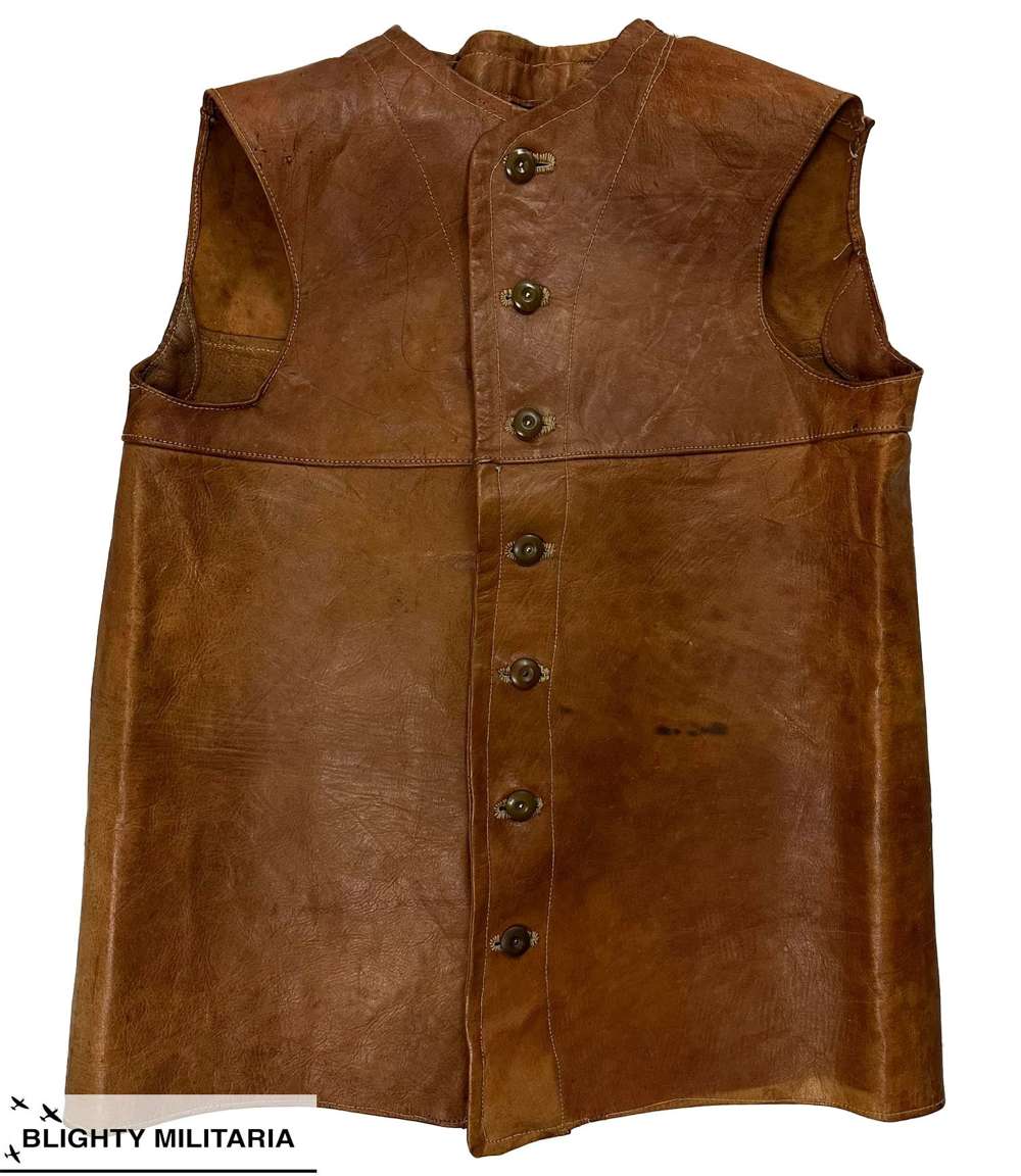 Original 1945 Dated Indian Made Leather Jerkin by 'Bata' - Size 2