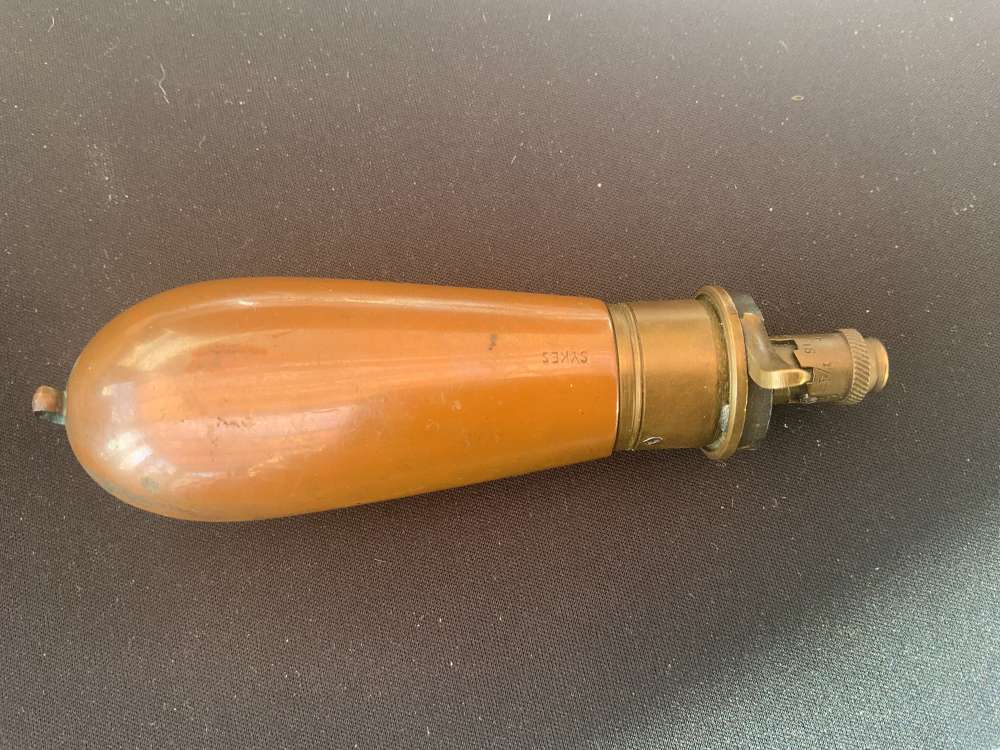 SYKES POWDER FLASK 19TH CENTURY
