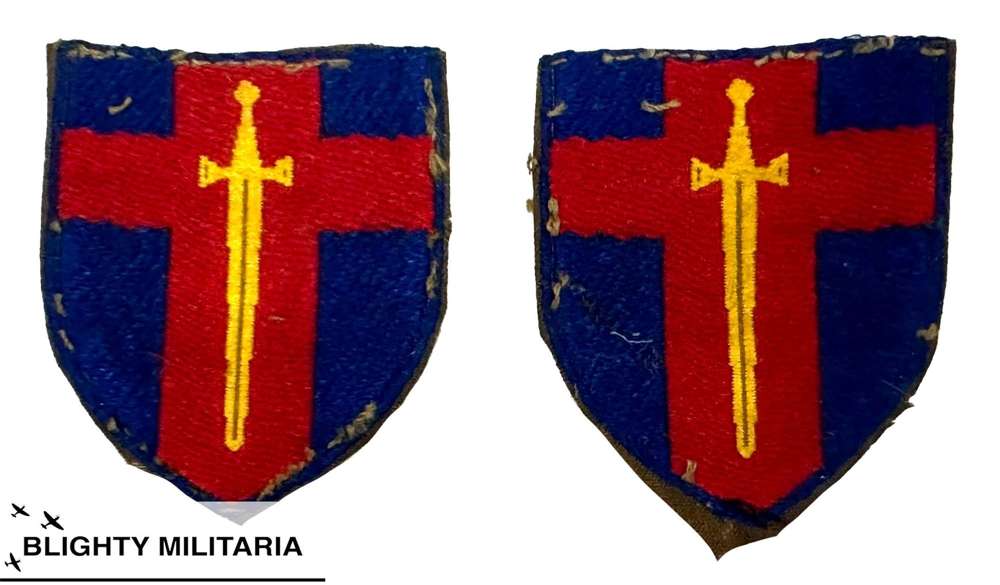 Original WW2 British 21st Army Formation Badges - Pair