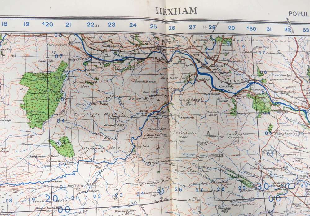 WW2 British Military Map of Hexham