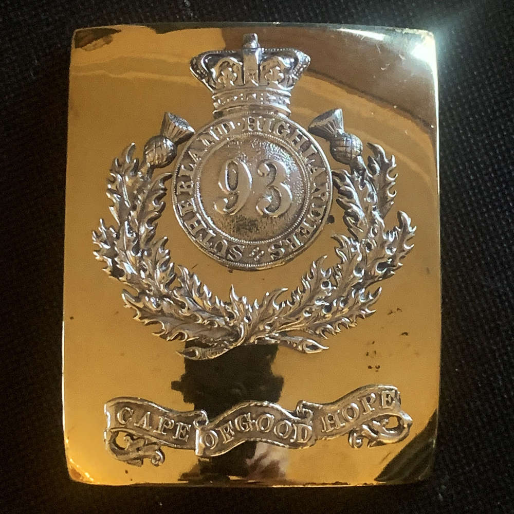 93rd Highlanders Victorian Officers Shoulder Belt Plate