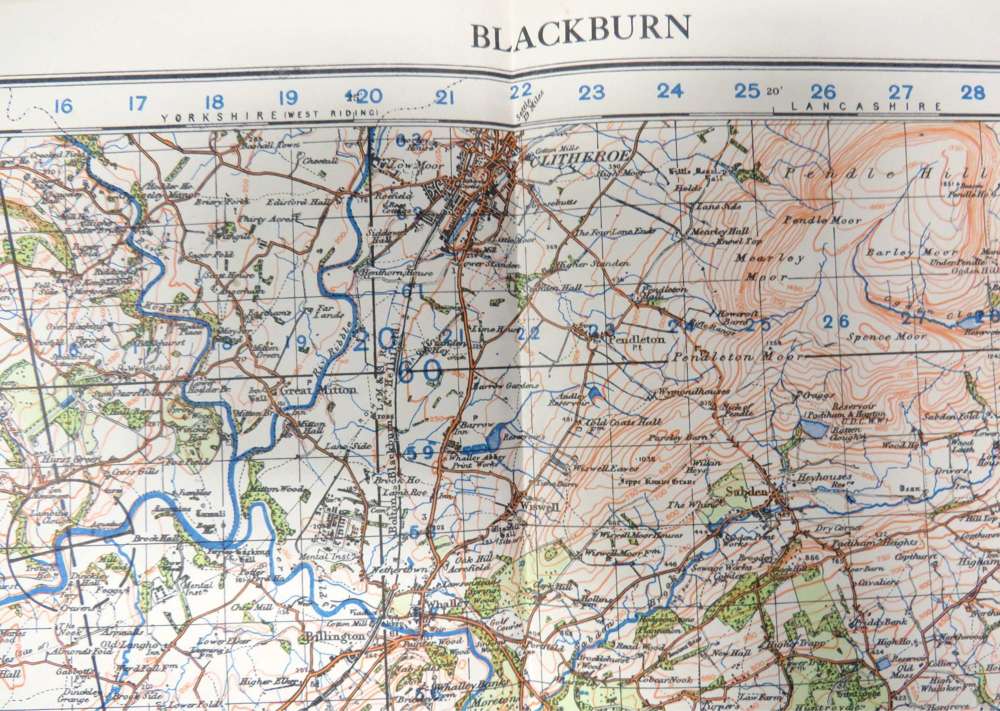 WW2 British Military Map of Blackburn