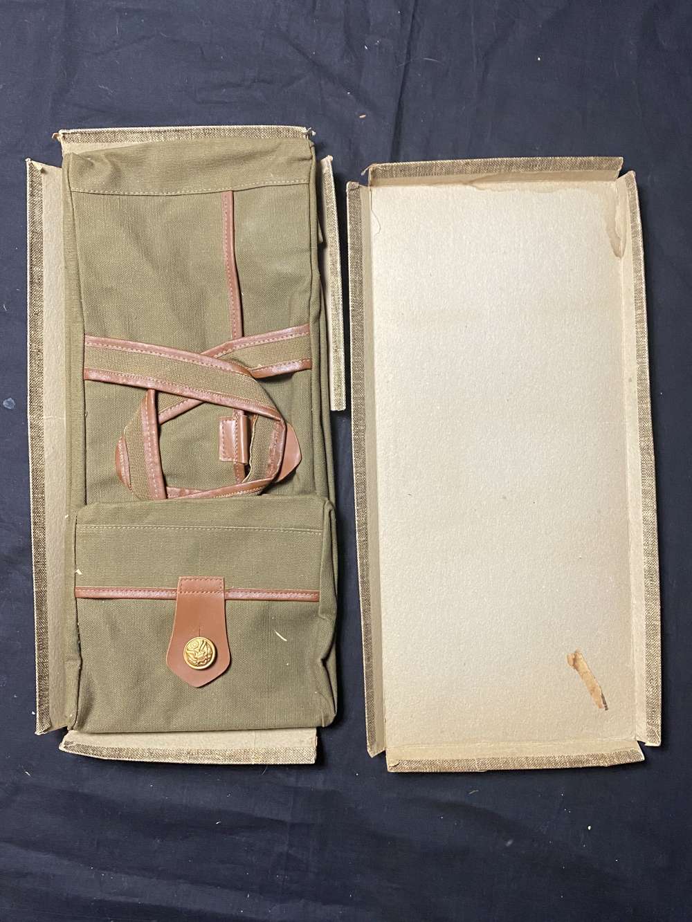 WW2 U.S. OFFICER'S CAMMY BAG WITH ORIGINAL BOX