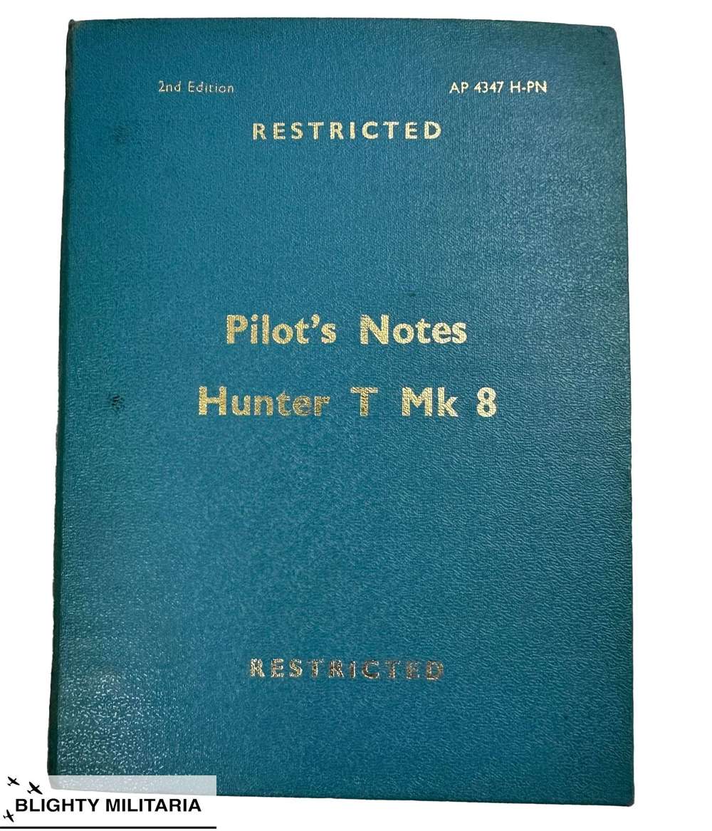 Original 1960s Hawker Hunter T. Mk 8C and T. Mk 8B.&nbsp;Pilots Notes