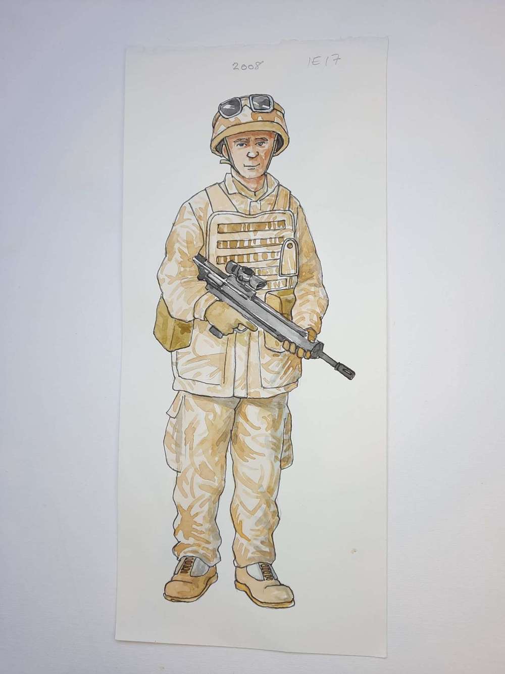 Watercolour British Army Soldier