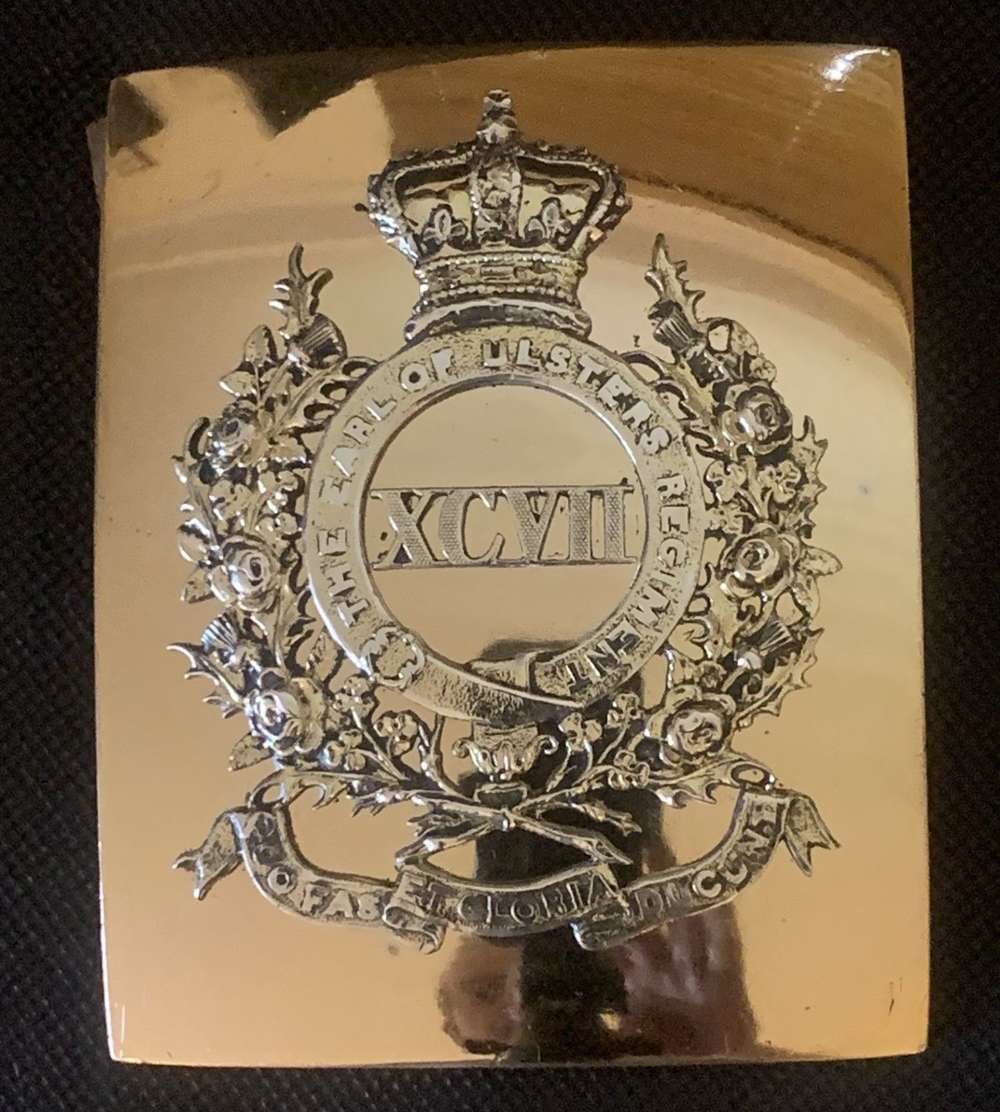 97th Foot The Earl of Ulster's Regiment Scarce Victorian Officers Shoulder Belt Plate