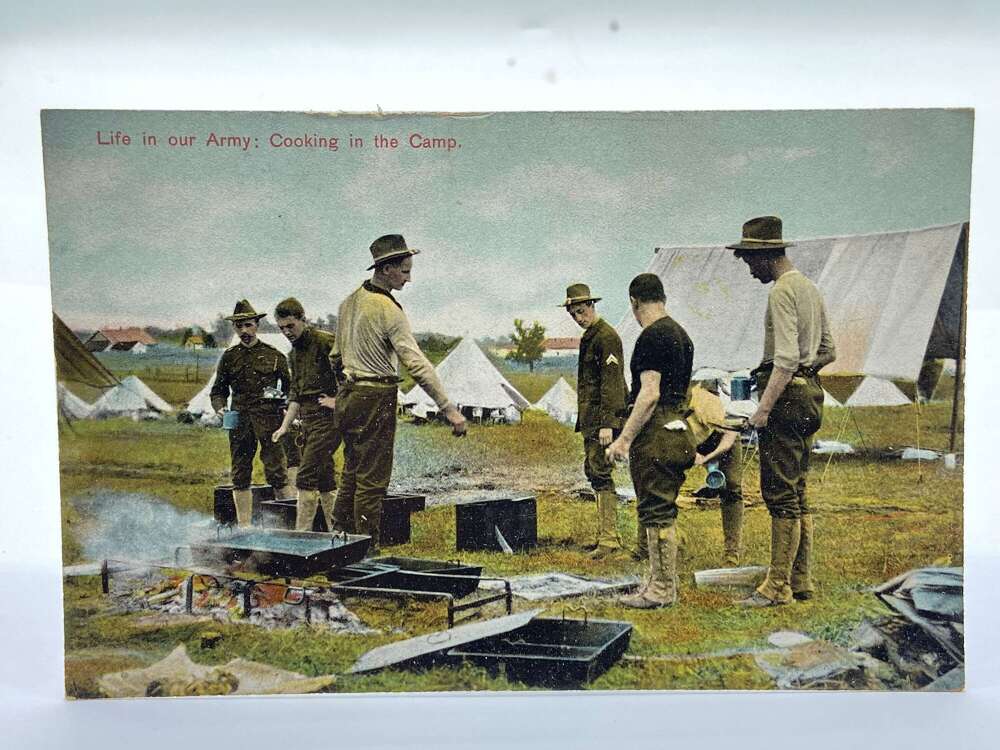 WW1 United States Army &ldquo;Life In Our Army, Cooking In Camp&rdquo; Postcard