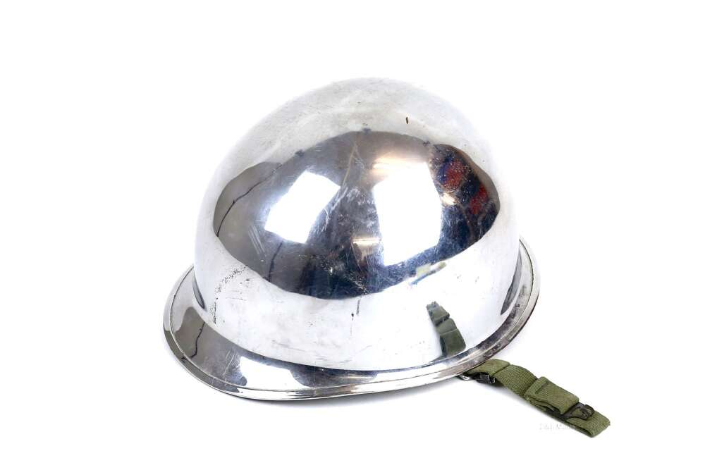 Rare Vietnam Chrome Honour Guard Airborne Helmet