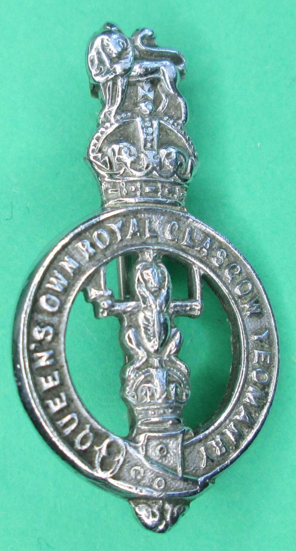 QUEEN'S OWN ROYAL GLASGOW YEOMANRY PIN BADGE