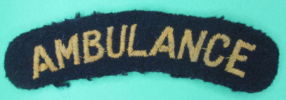 CIVIL DEFENCE AMBULANCE SHOULDER TITLE