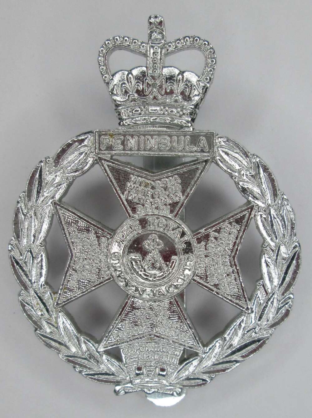ROYAL GREEN JACKETS (RIFLES) STAYBRITE CAP BADGE