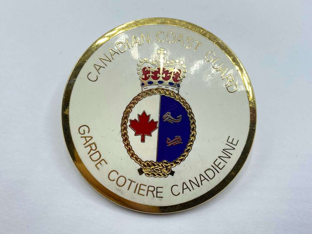 Post WW2 Canadian Coat Guard Large Enamel Screw Back Badge
