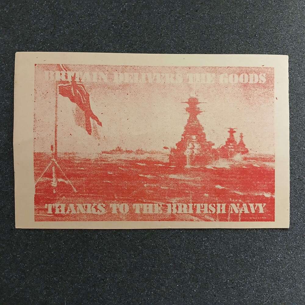 WWII British Propaganda leaflet 'Britain Delivers the Goods Thanks to the Royal Navy