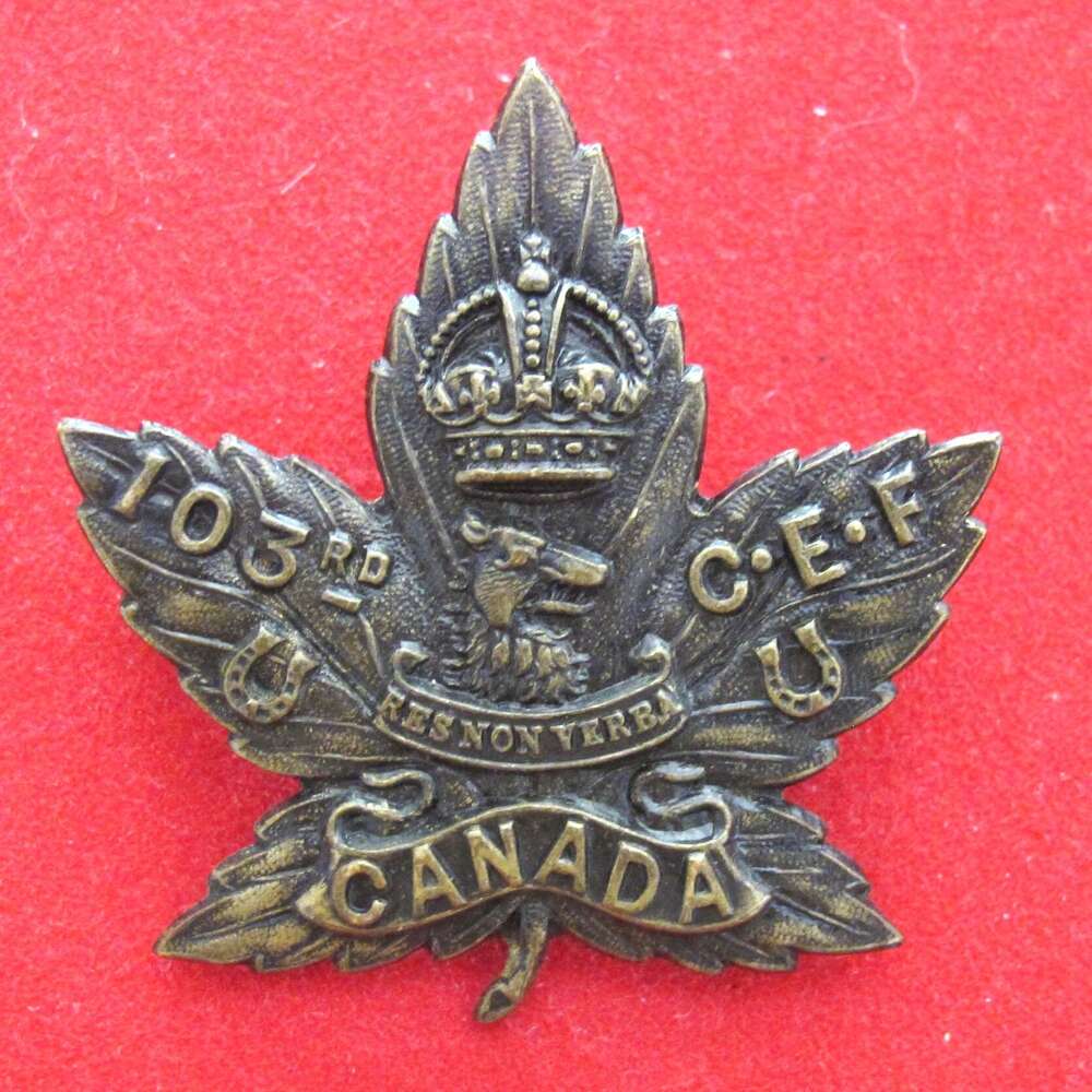 Canadian Expeditionary Force 103rd Cap Badge