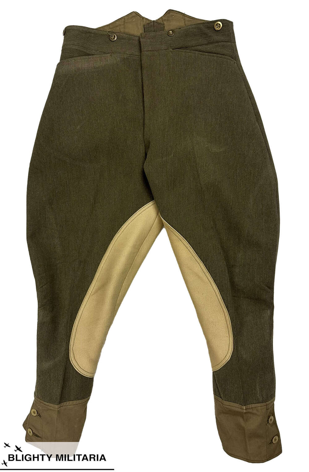 Original 1933 Dated British Army Ordinary Ranks Bedford Corduroy Breeches - Size 3