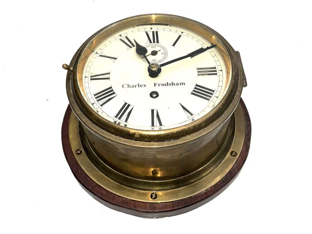 WAR SHIPS BULKHEAD FUSEE CLOCK.