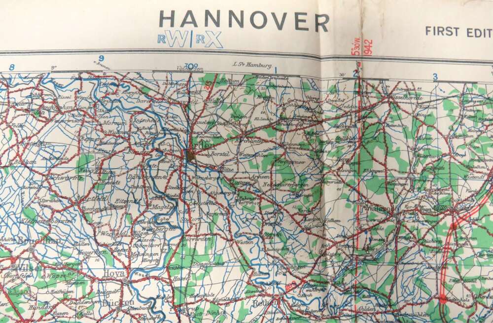 WW2 British Army/Air Military Map L53 of Hannover Germany Dated 1944