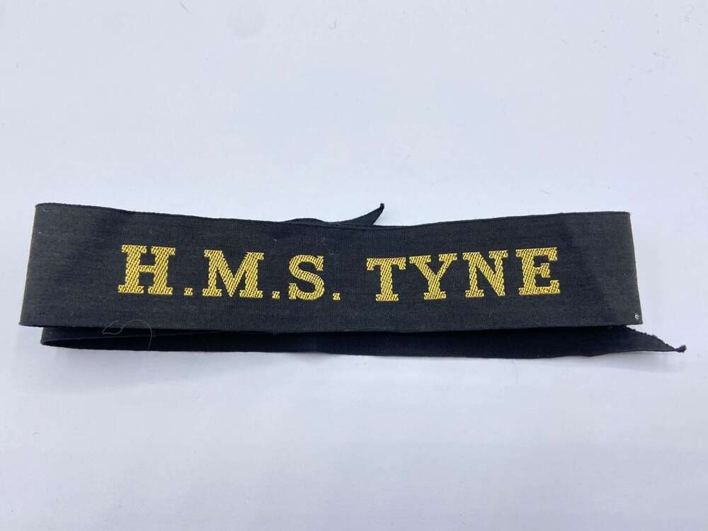 WW2 1940-1972 British Royal Navy H.M.S Tyne Cap Tally