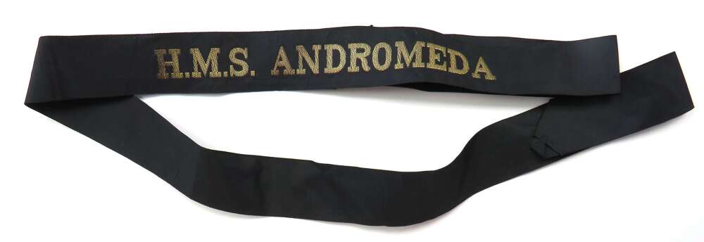 Falklands Task Force HMS Andromeda Full Length Ratings Cap Tally