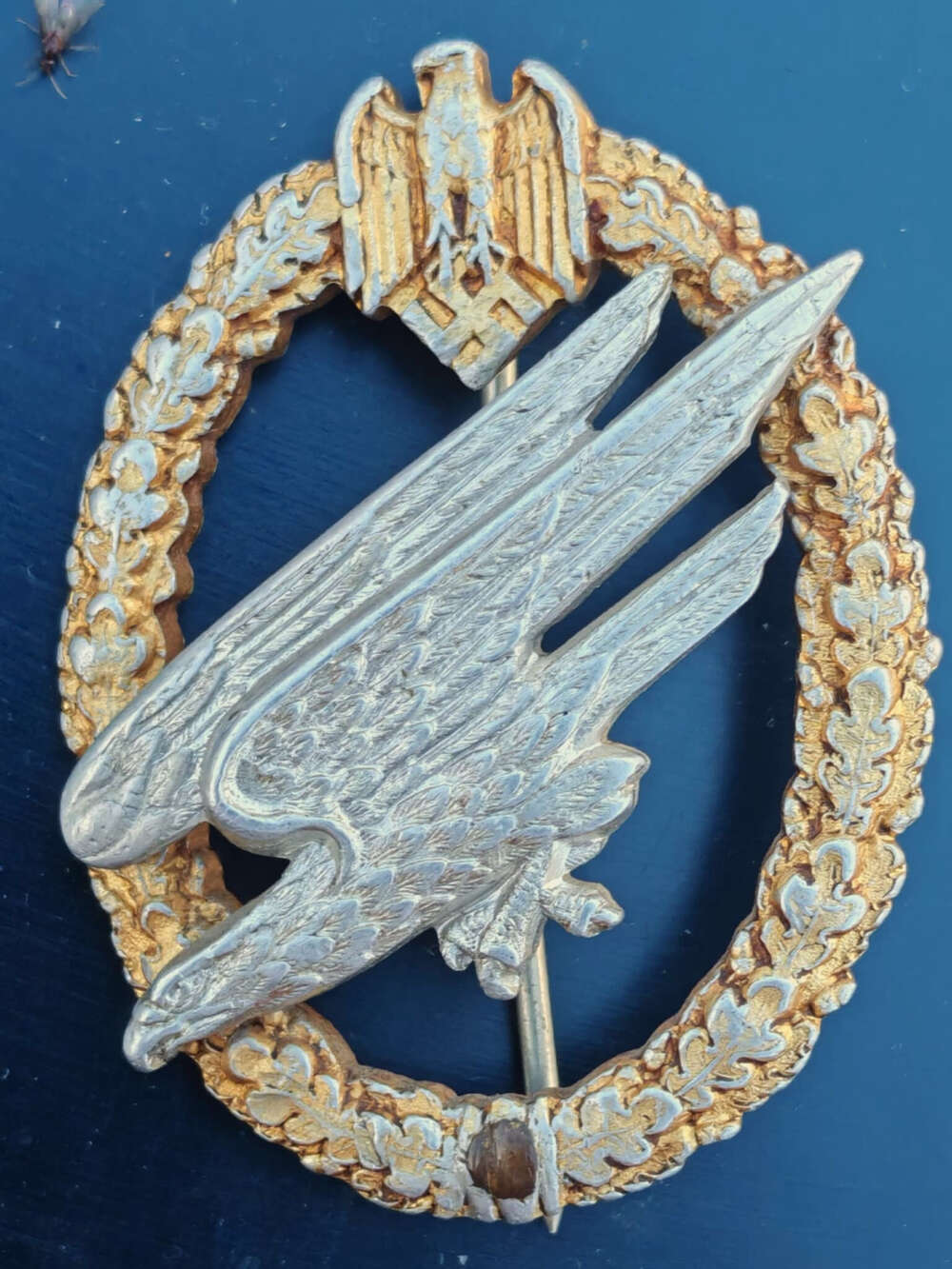 WWII German Army Paratrooper Qualification Badge &ndash; Early CE Juncker, Aluminium 