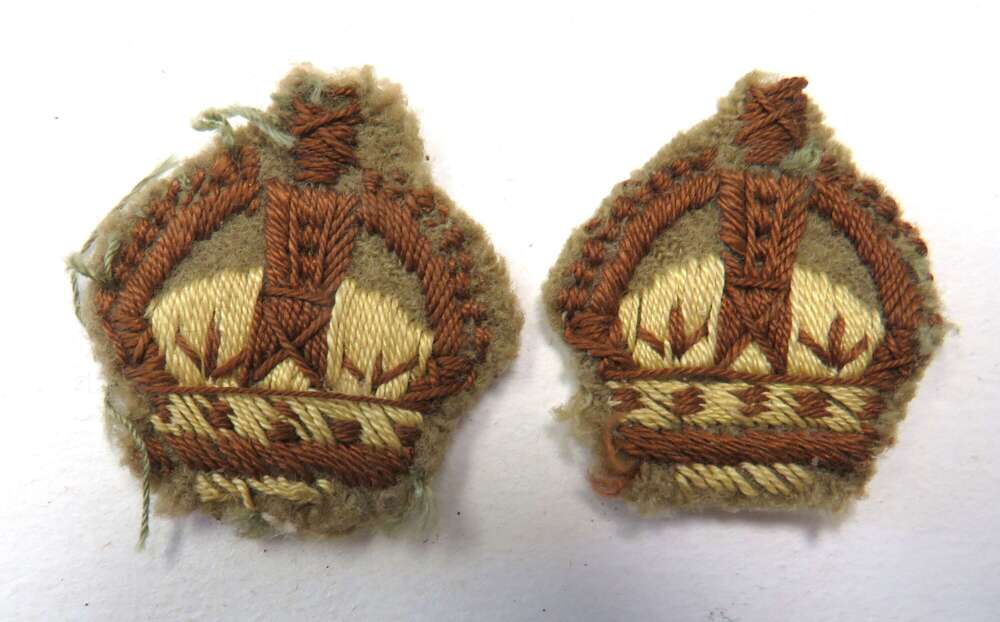 Pair of WW1 Period Majors Rank Crowns