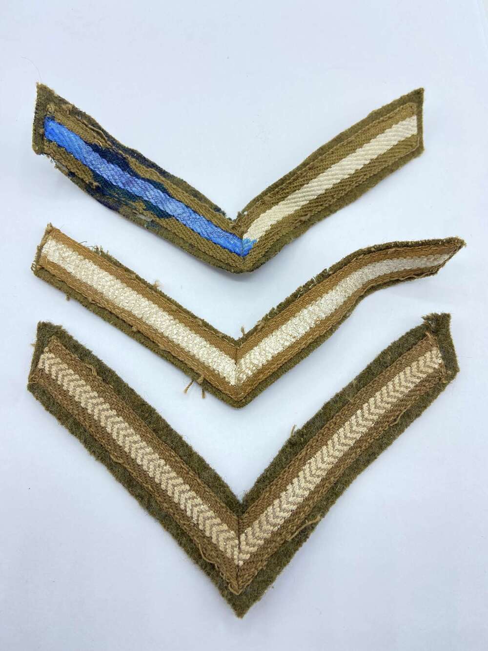 Lot Of 3 WW2 Period British Army Lance Corporal Rank Stripes Patches